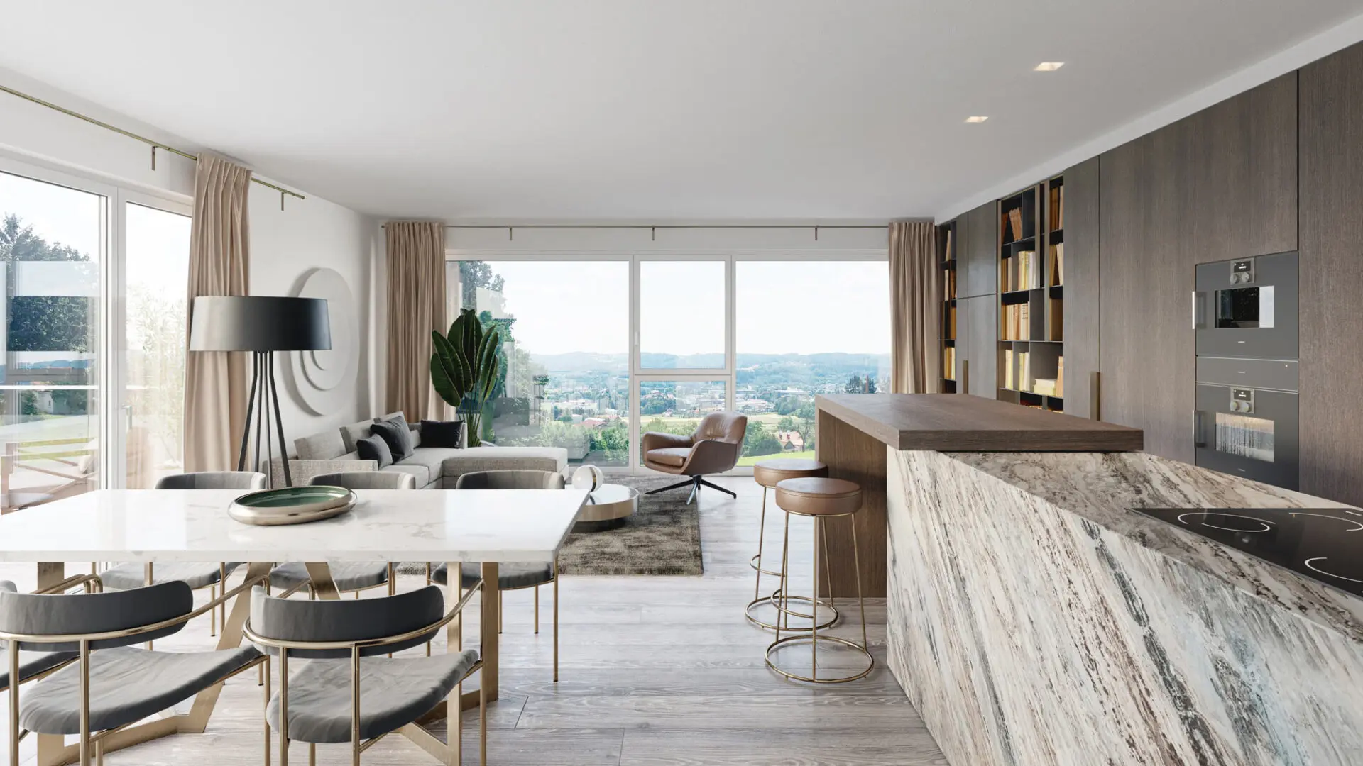 Spacious living room interior